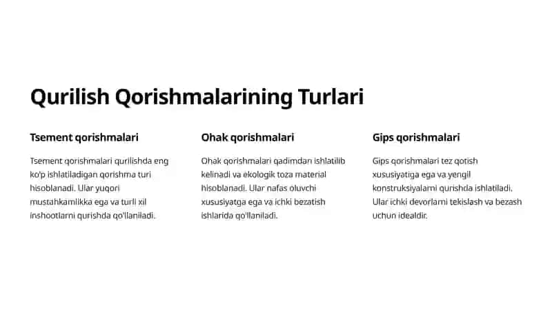 Qurilish Qorishmalarining Asosiy Xossalari 2