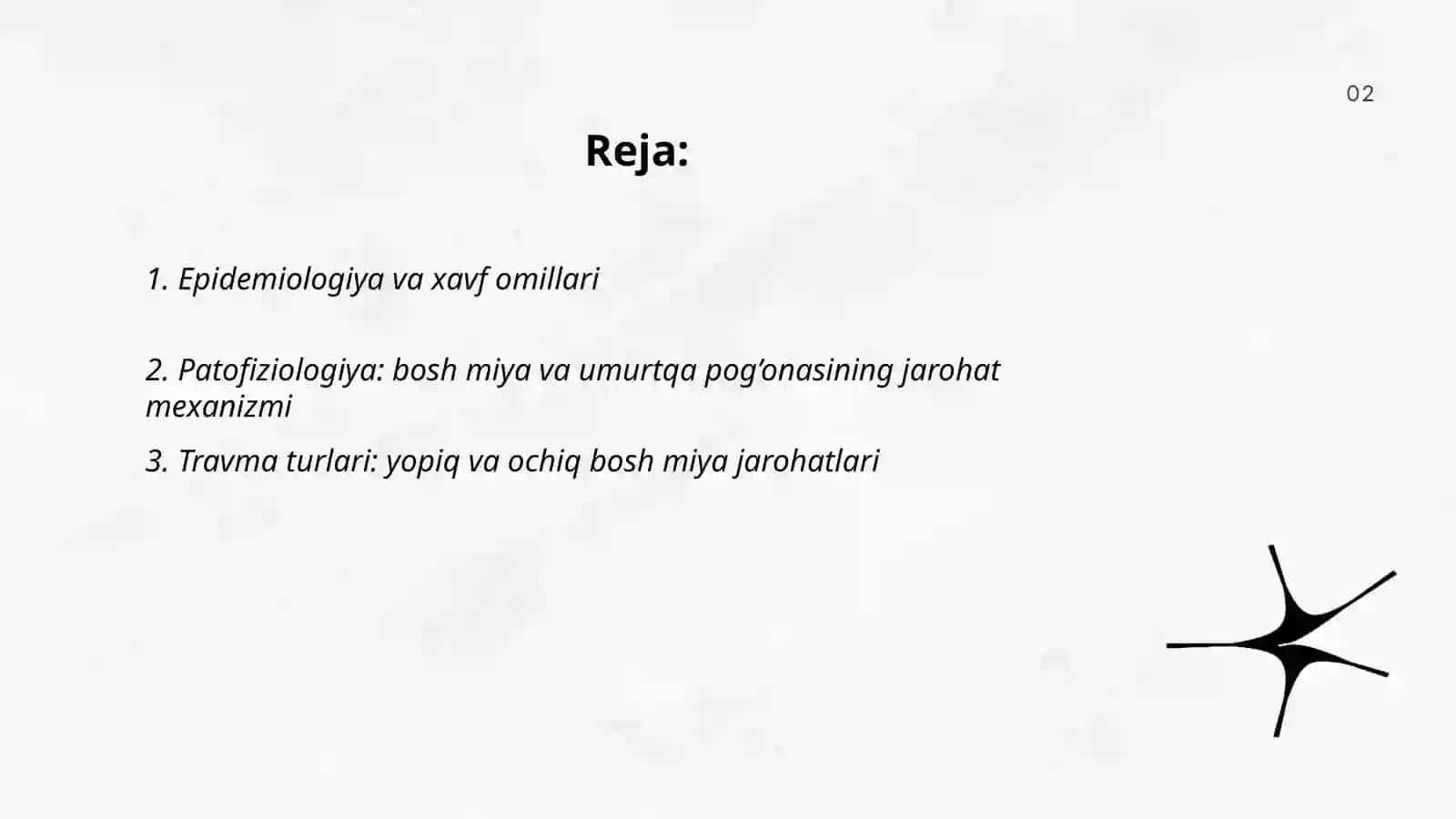 Bosh miya va umurtqa pog'onasi travmalari 2