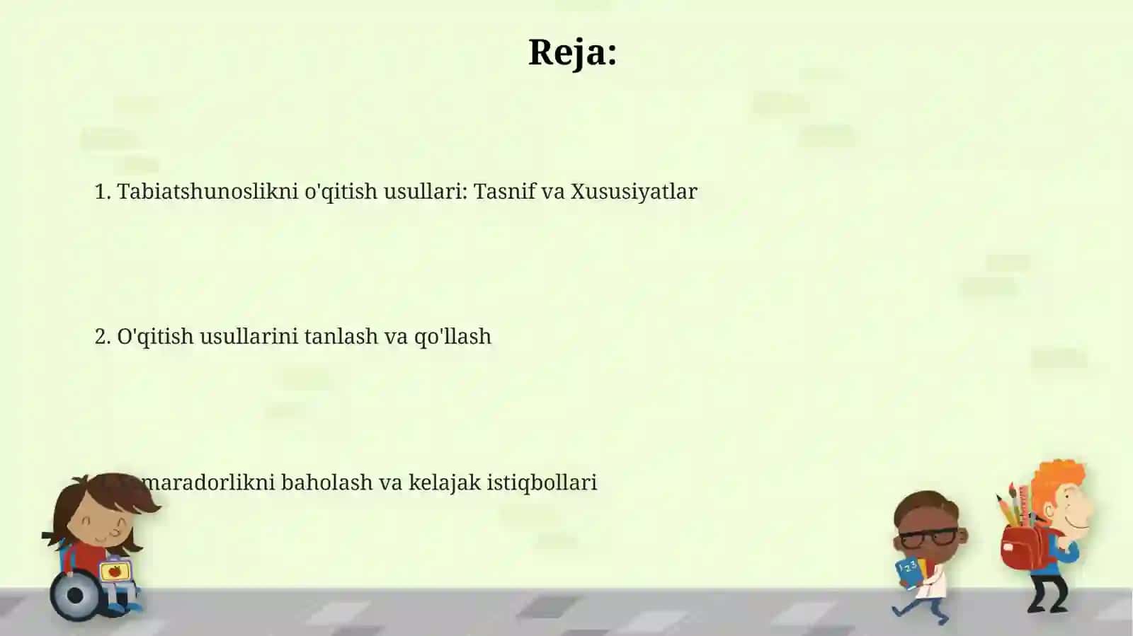 Tabiatshunoslikni o'qitish usullari tasnifi 2