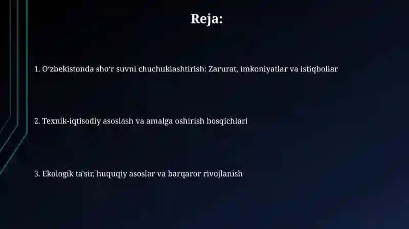 Sho'r suvni chuchuklashtirish g'oyasi 2