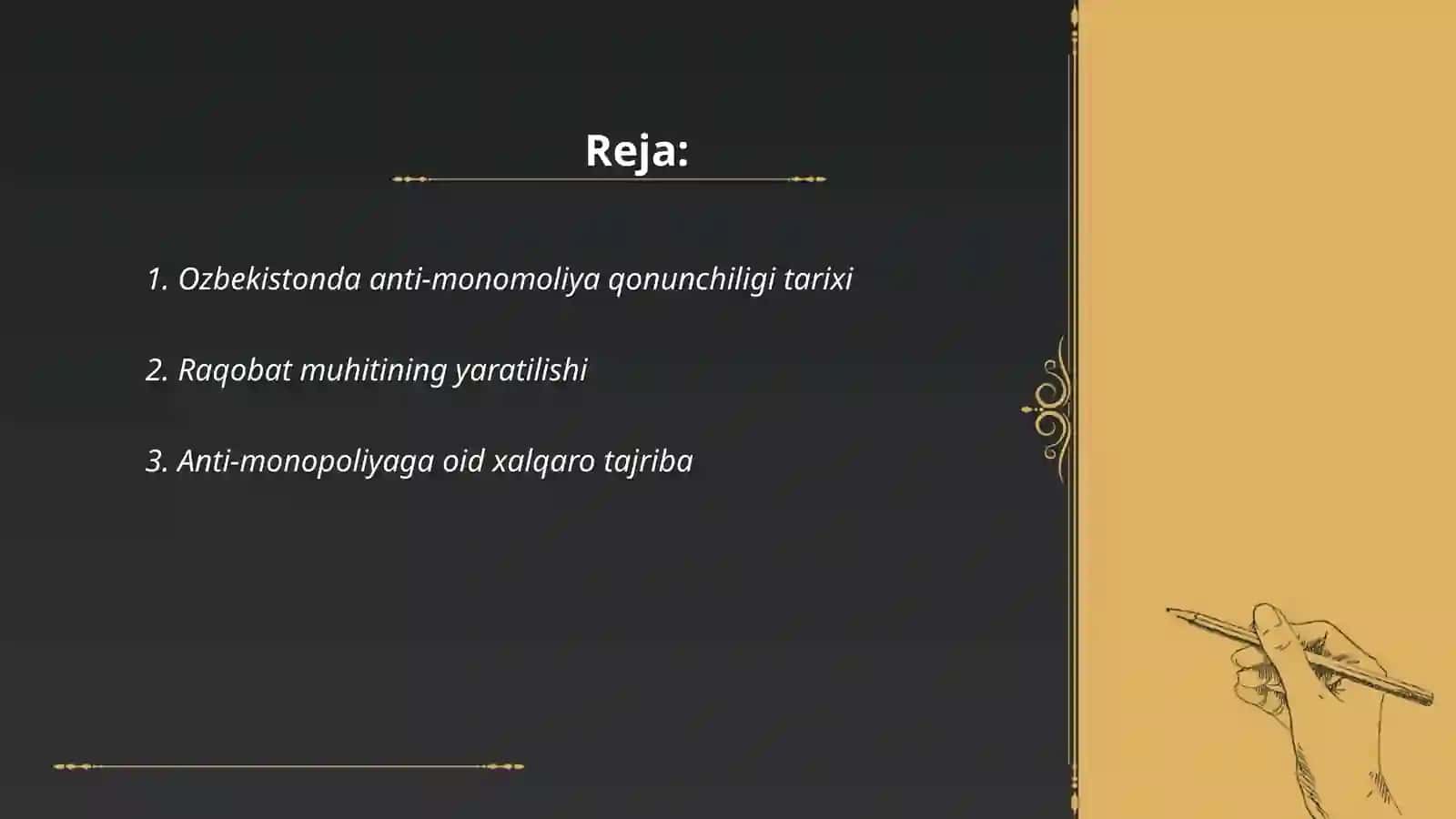 Ozbekistonda anti manapoliyaqonunchilik va raqobat muhitining yaratilishi 2