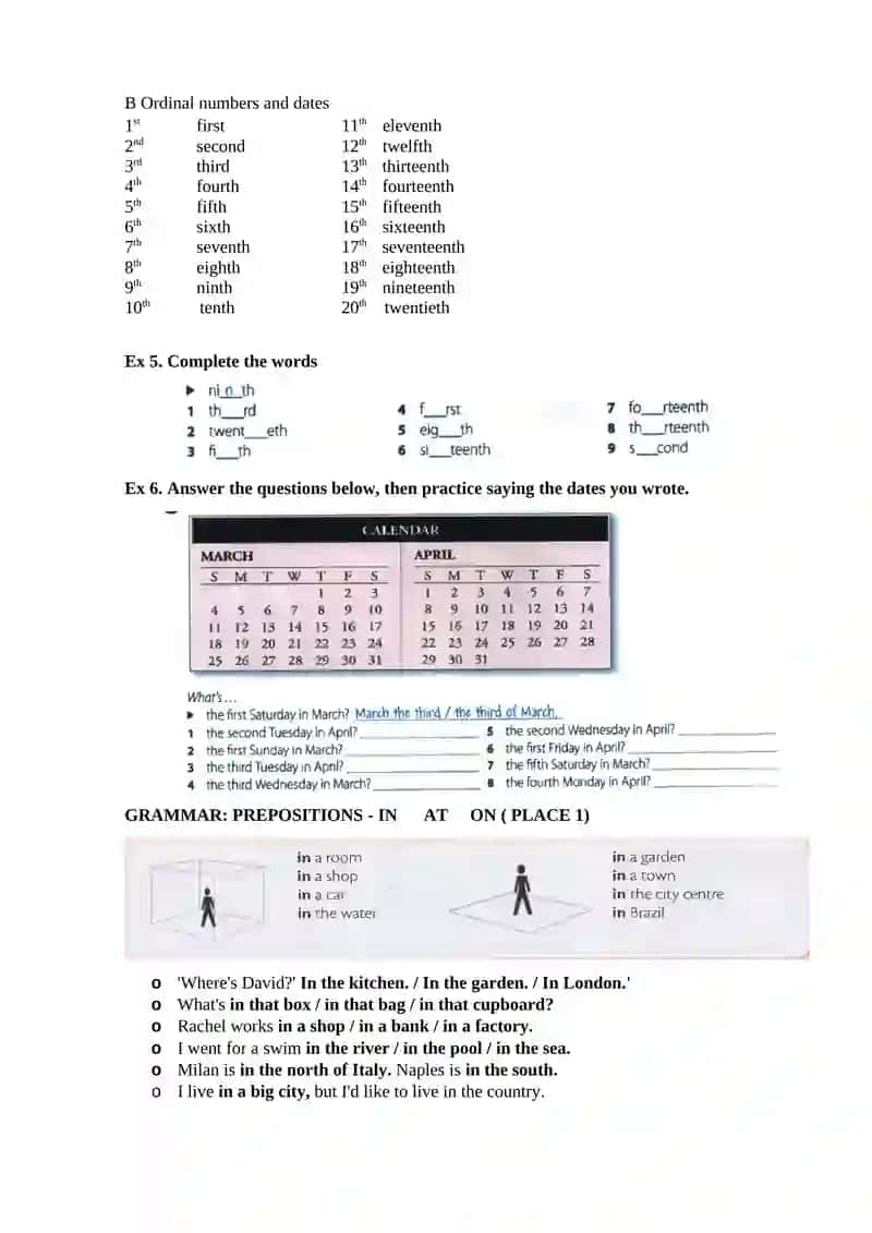 DAYS, SEASONS, DATES 2