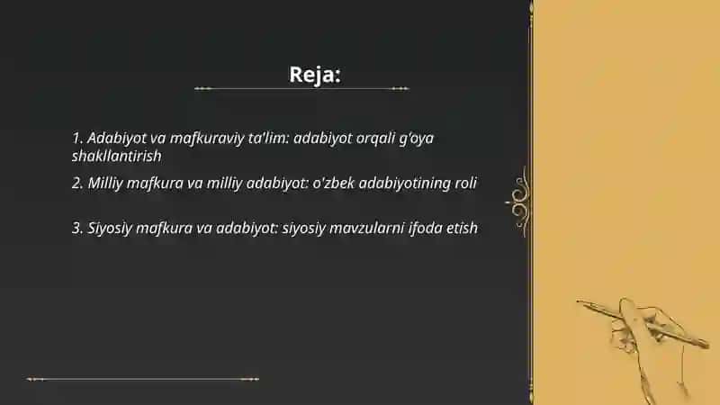 Adabiyot va mafkuraviy ta'lim 2