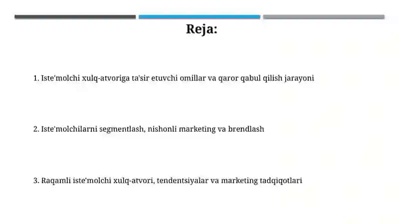 Isteʼmolchilar xulq atvori 2