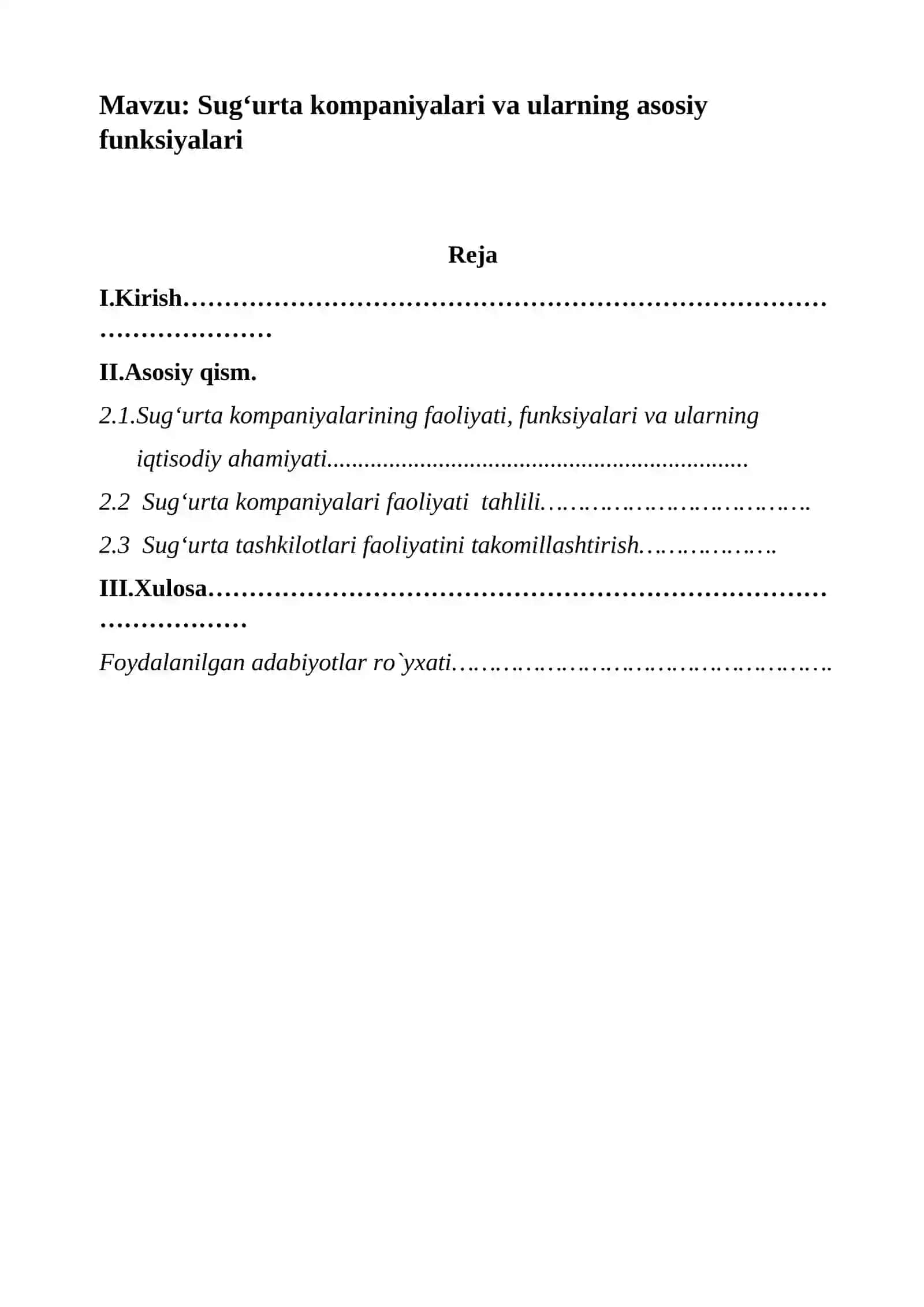 Sugʻurta kompaniyalari va ularning asosiy funksiyalari 2