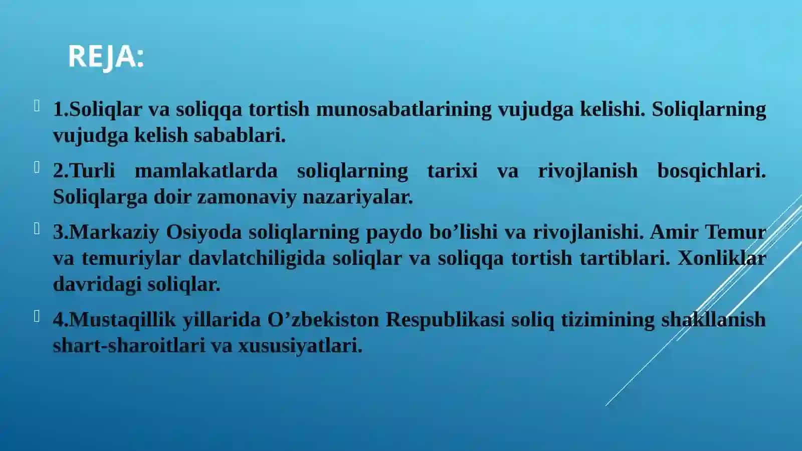 Soliqlarning vujudga kelishi va ro'yxati tarixi 2