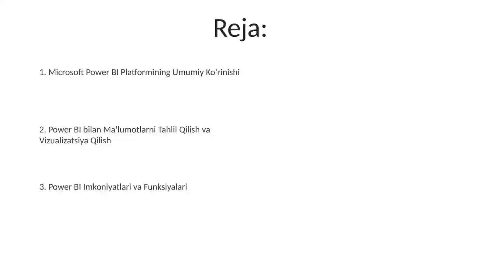 Microsoft Power BI platformasi va uning imkoniyatlari 2