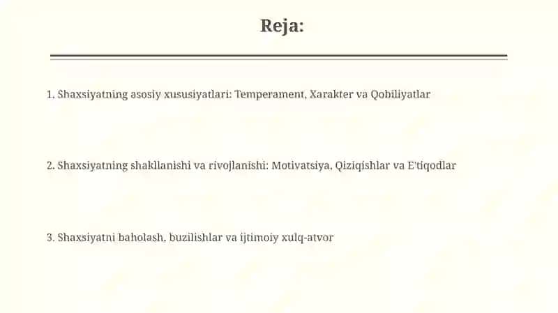 Shaxsning individual xususiyatlari 2