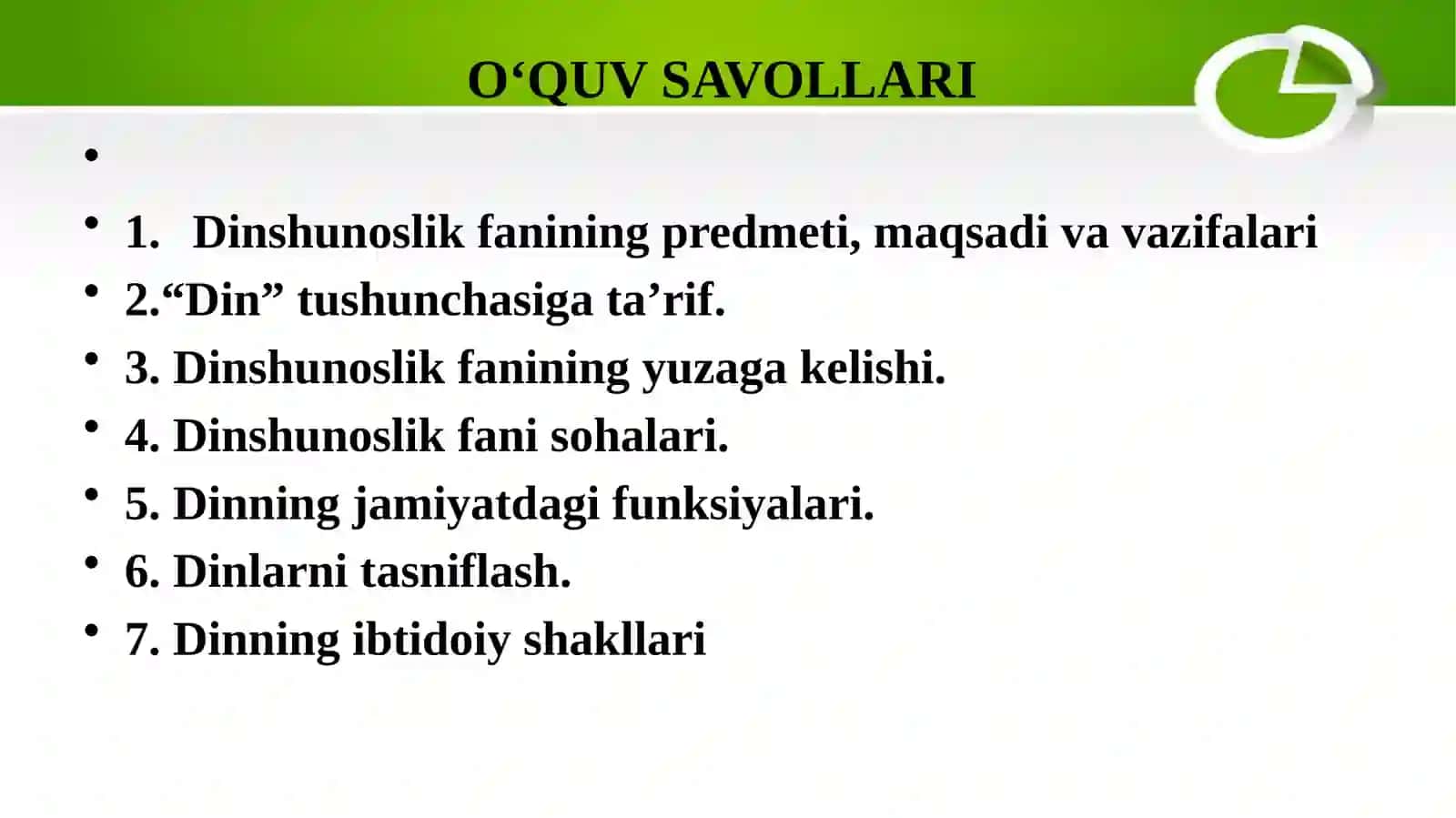 DINSHUNOSLIK FANI 2