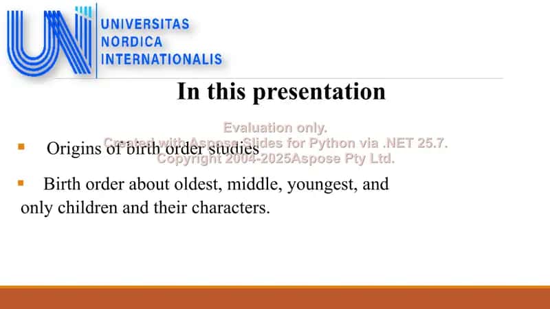 The Birth Order and Characters 2