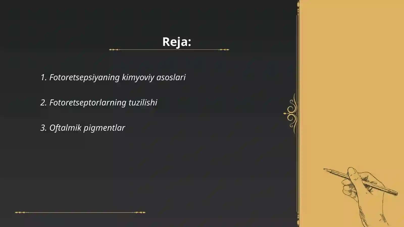 Fotoretsepsiyaning kimyoviy asoslari 2