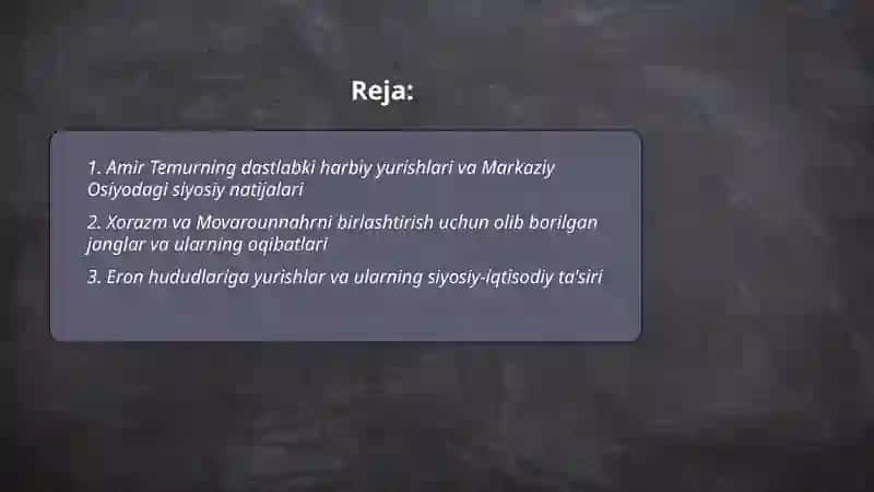 Amir temur janglari va xarbiy yurishlar ularning oqibatlari 2