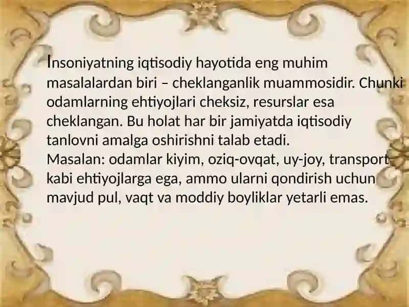 Cheklanganlik muammosi 2