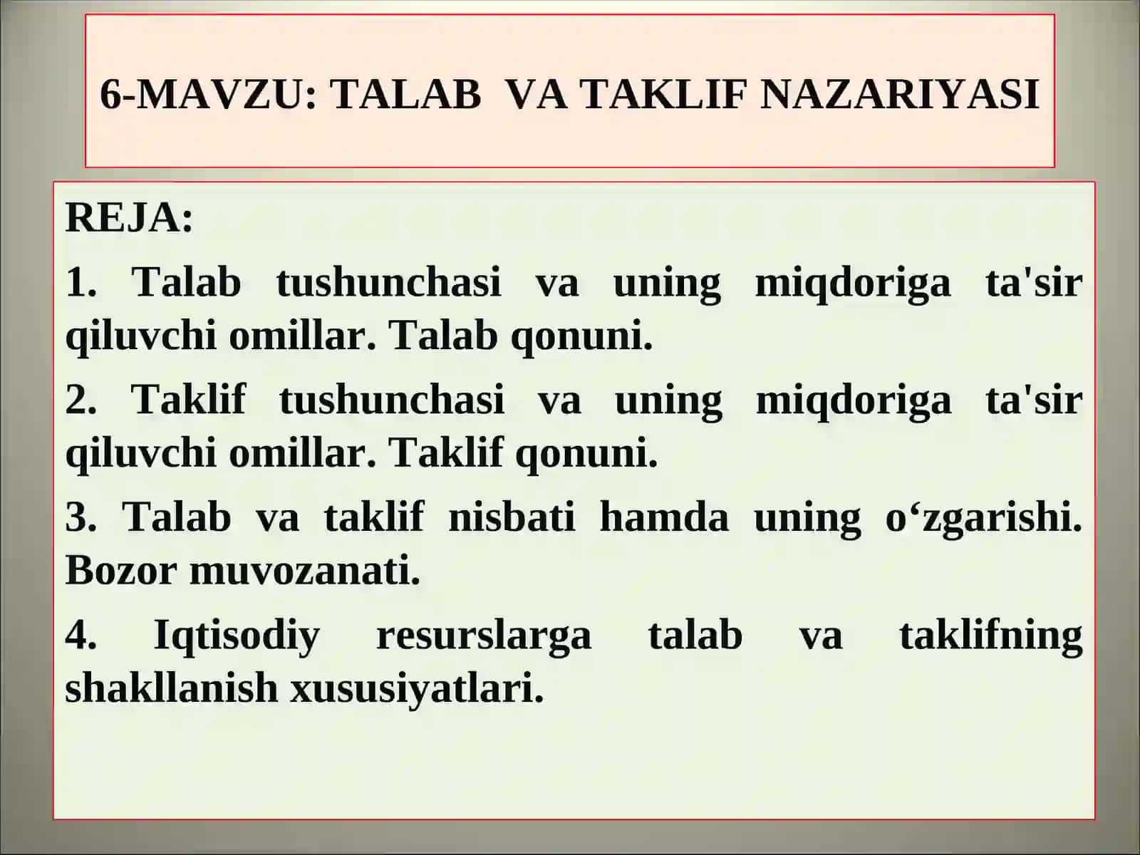 TALAB VA TAKLIF NAZARIYASI 2