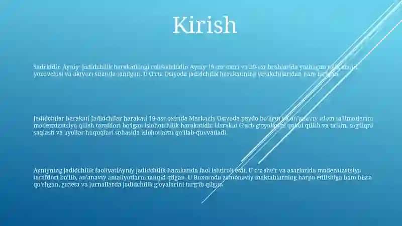 Sadriddin Ayniy Jadidchilik Faoliyati 2