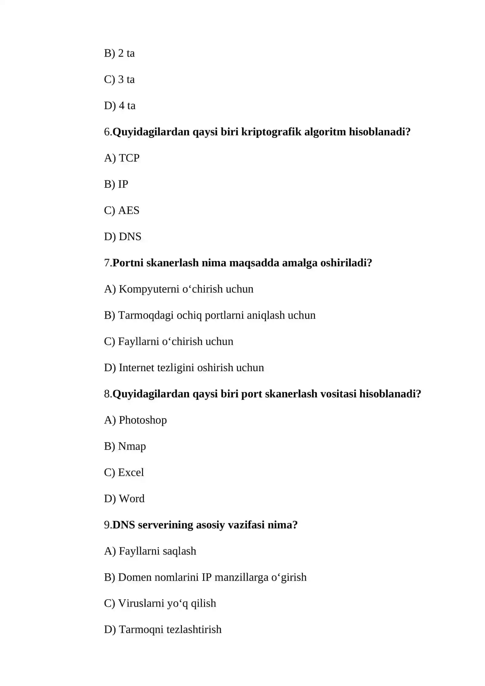 Tarmoq xizmatlaridan ma’lumot olish 2