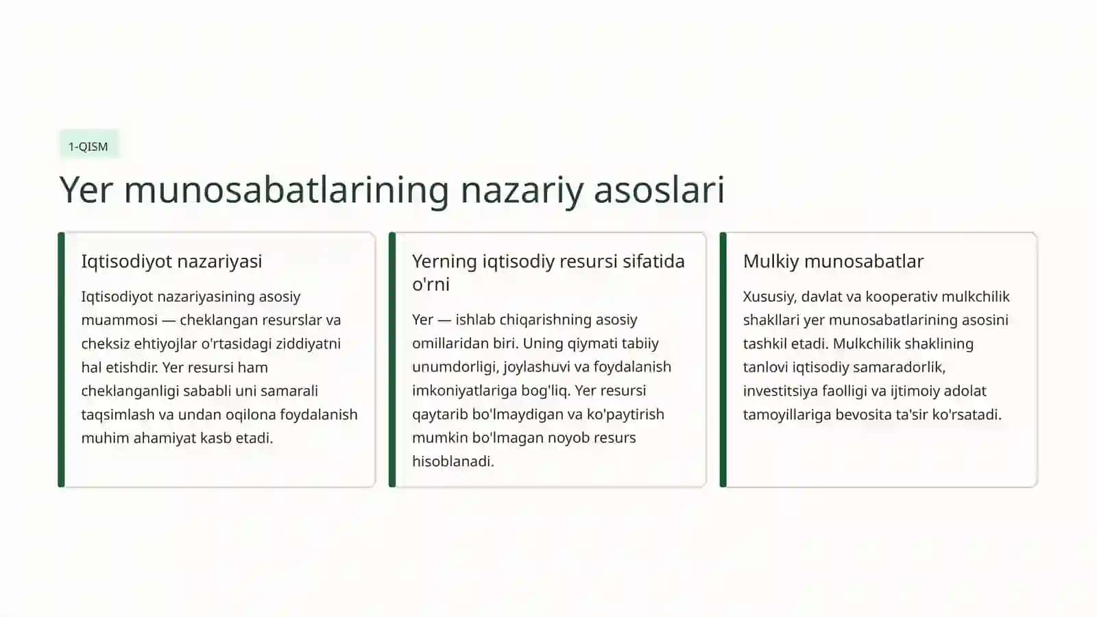 Yer munosabatlari va ularning iqtisodiy mohiyati 2