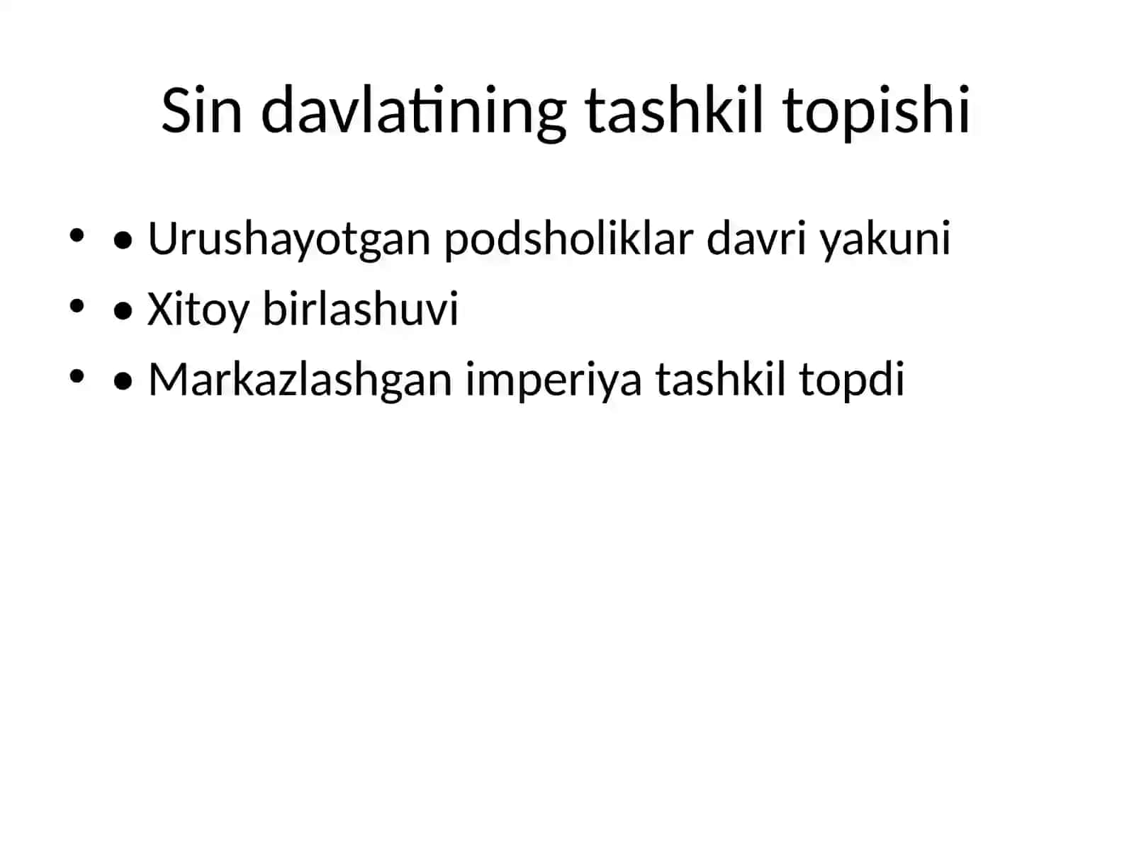 Sin (Qin) sulolasi 2