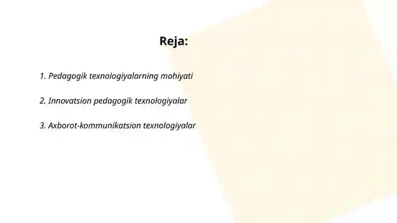 Pedagogik texnologiya turlari 2