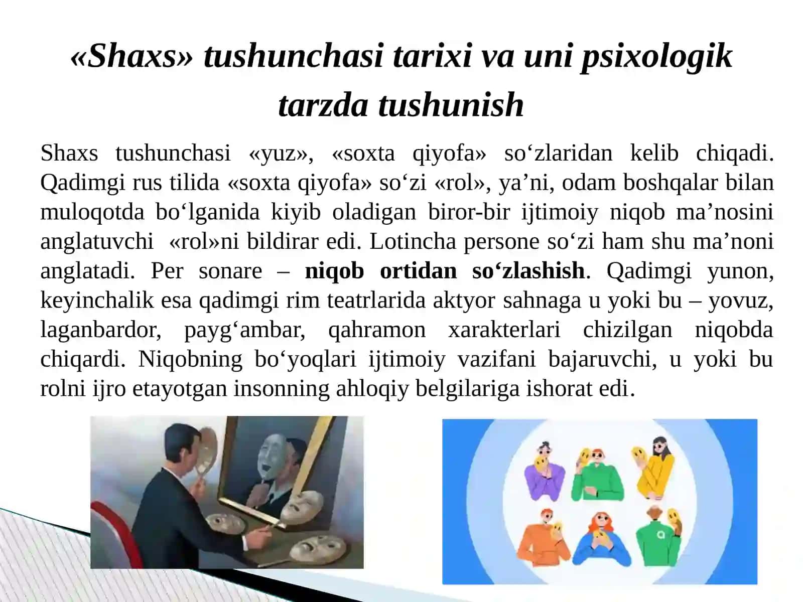 SHAXSNING SHAKLLANISHI 2
