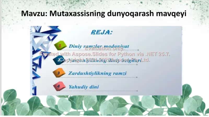 Mutaxassisning dunyoqarash mavqeyi 2