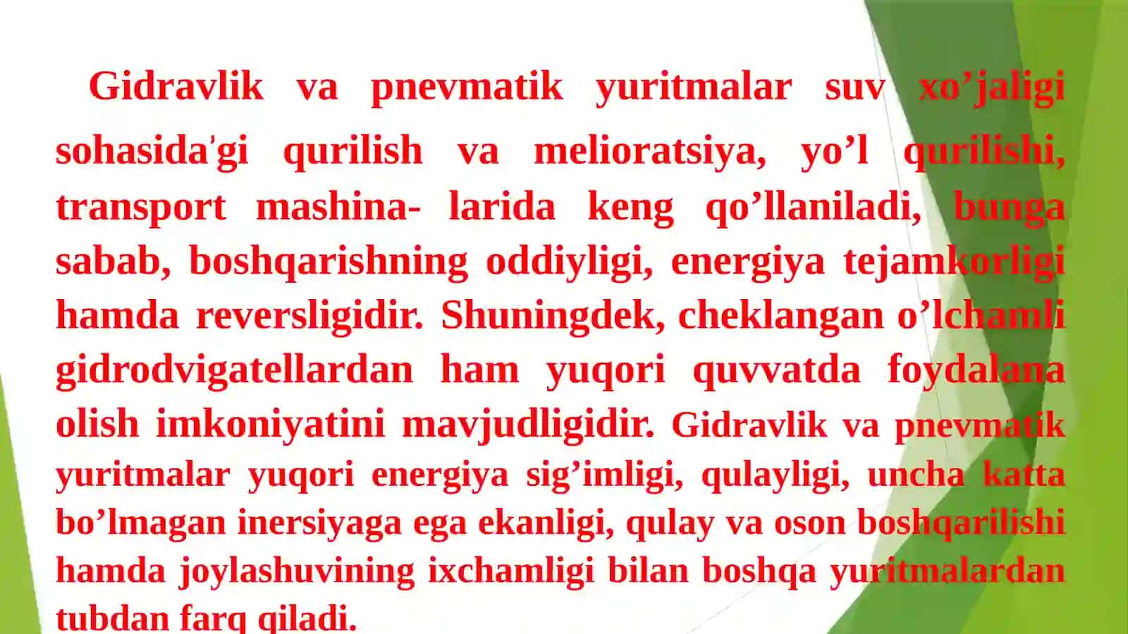 Gidravlik uzatmalar 2
