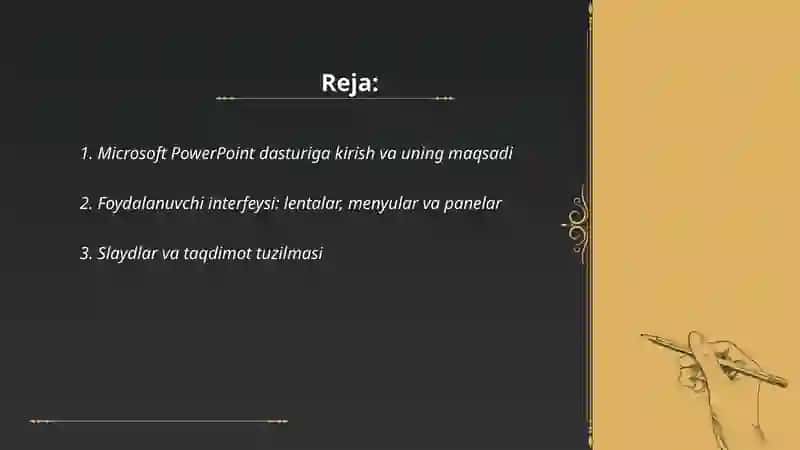 Microsoft PowerPoint dasturi haqida umumiy tushuncha 2