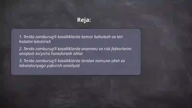 Terida zamburugʻliy kasalliklarida hamshiralik ishi 2