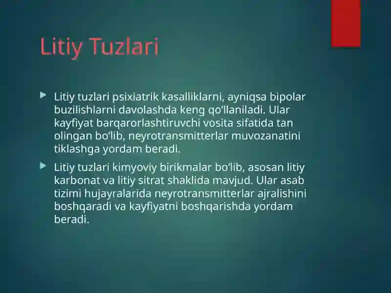 Litiytuzlari.Sedativvositalar 2