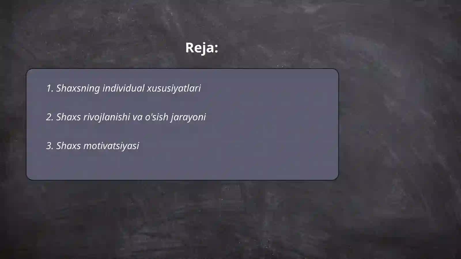 Pisixologiyadan shaxs 2