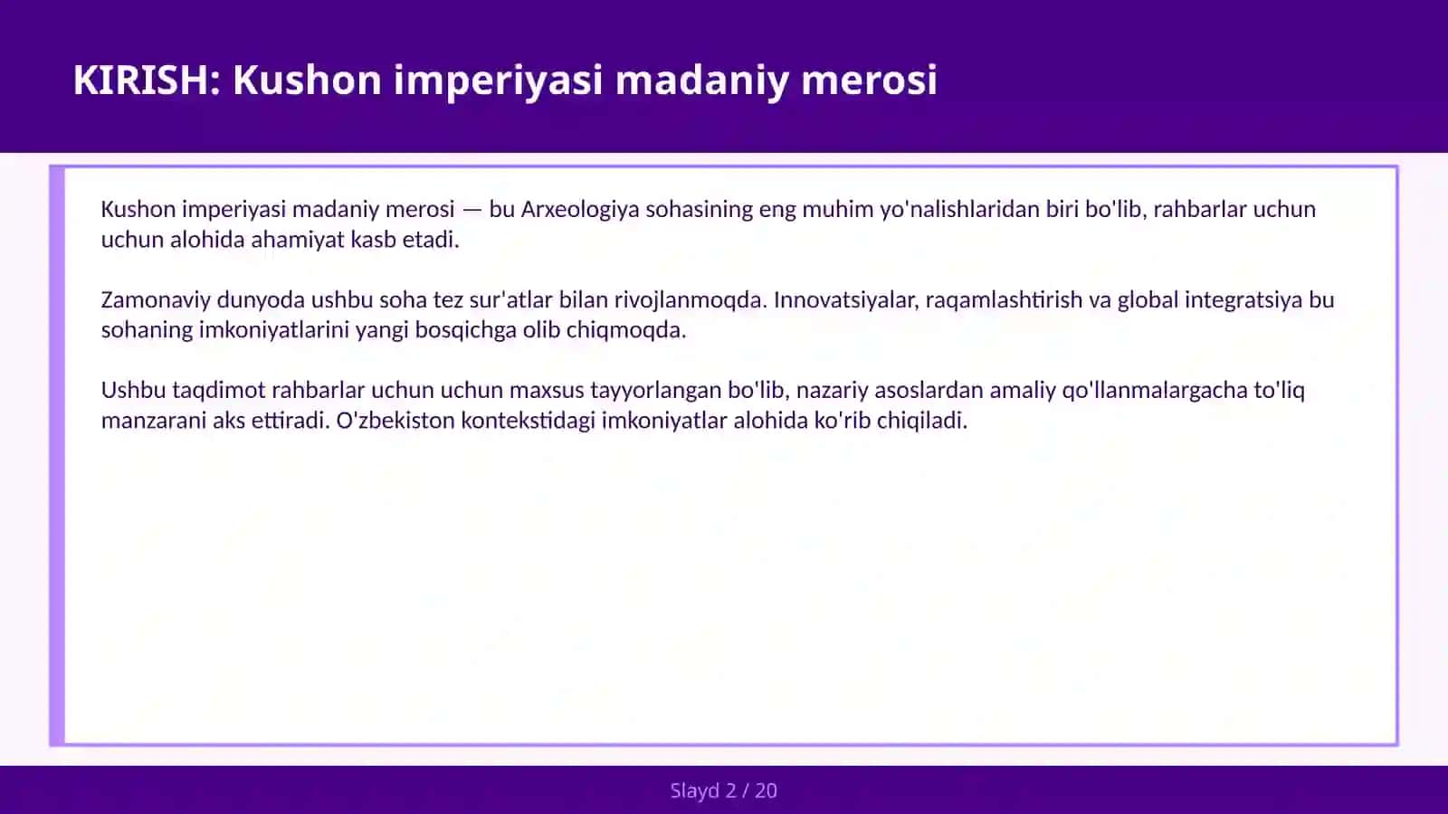 Kushon IMPERIYASI MADANIY MEROSI 2