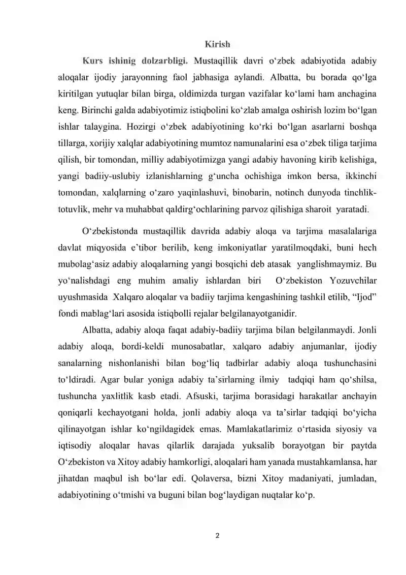 ADABIY ALOQALAR VA ADABIY TA`SIR MASALASI 2