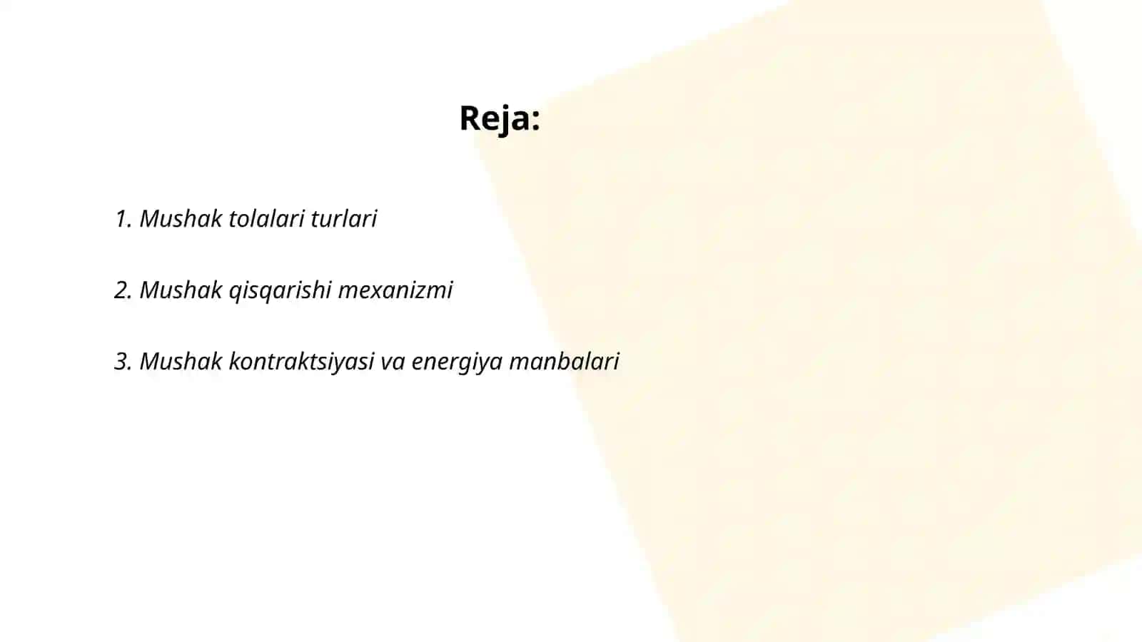 Mushaklarning ishi va biomexanikasi 2
