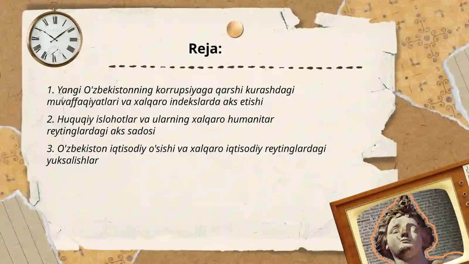 Yangi O'zbekiston ijtimoiy-siyosiy, iqtisodiy va madaniy hayotida ro'y berayotgan o'zgarishlarning xalqaro reyting va indekslarda aks etishi 2