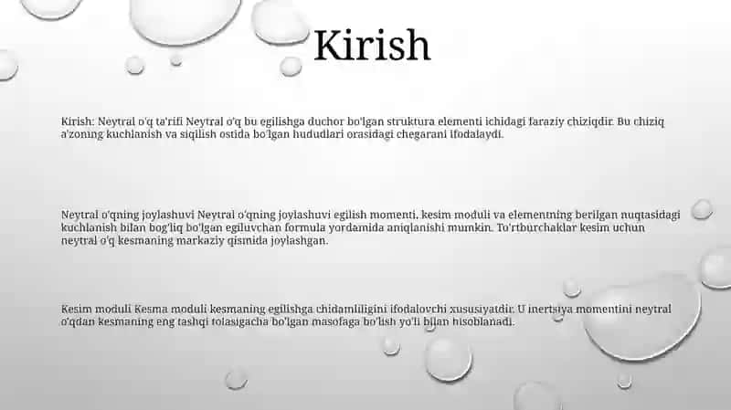 Netyral Òq Holatini Aniqlash. Kesim Yadrosi 2