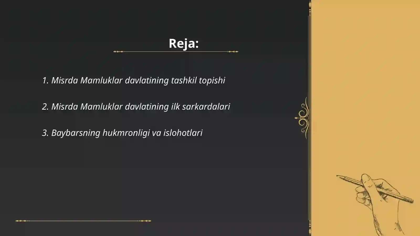 Misrda mamluklar davlati tarixi va uning bo‘linishi 2