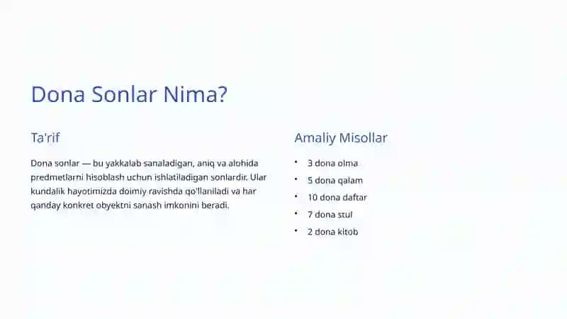 Dona Sonlar: Matematikada Asosiy Tushuncha 2