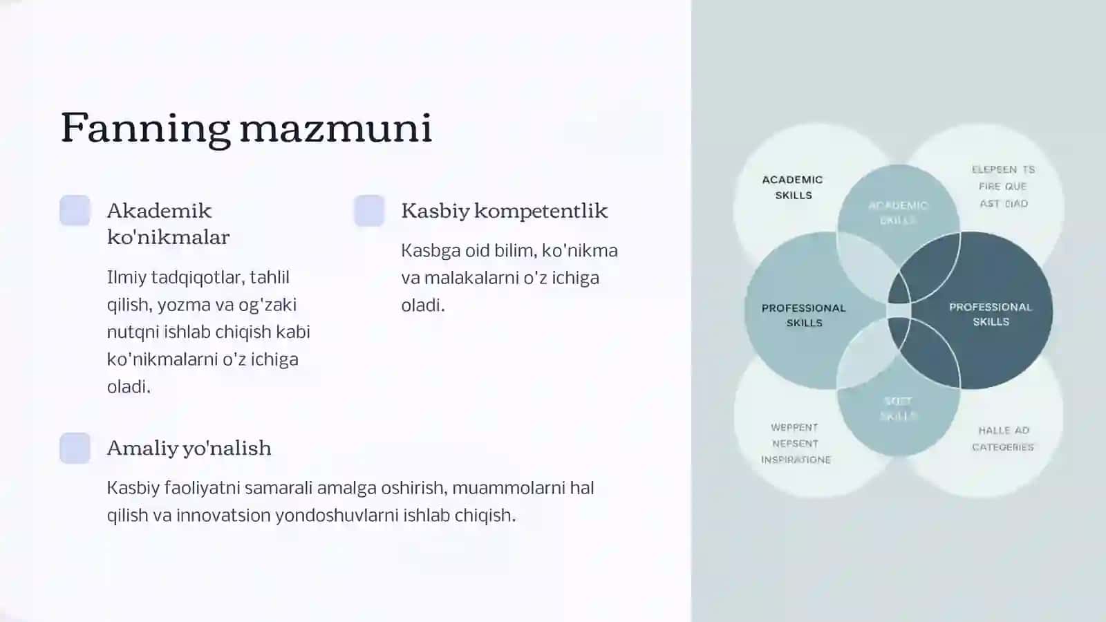 Akademik ko'nikmalar va kasbiy kompetentlik 2