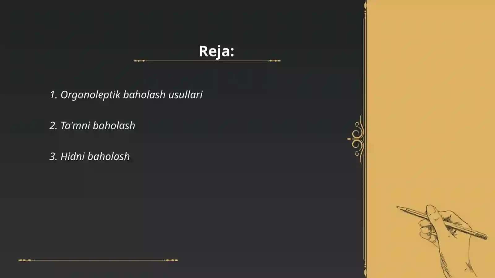 Organoleptik baholash usullari 2