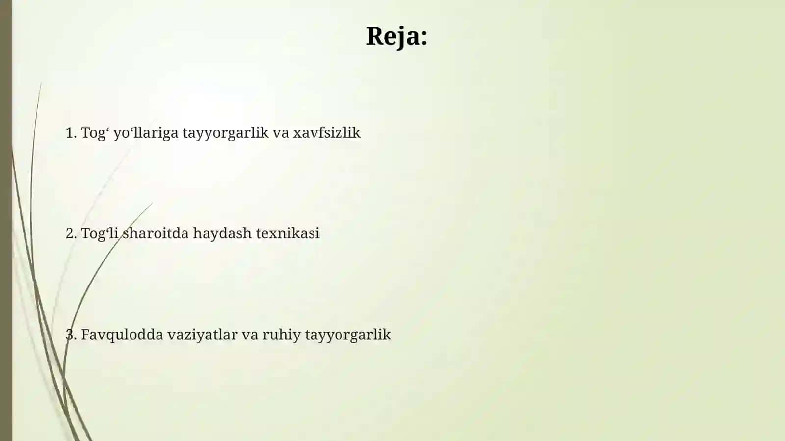 Tog‘ga haydash texnikasini takomillashtirish 2