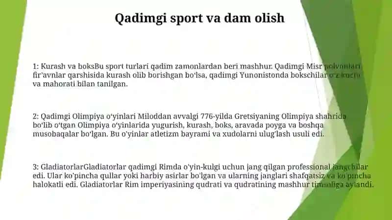 Qadimgi Dunyo Sport Inshoatlari Haqida Malumot 2