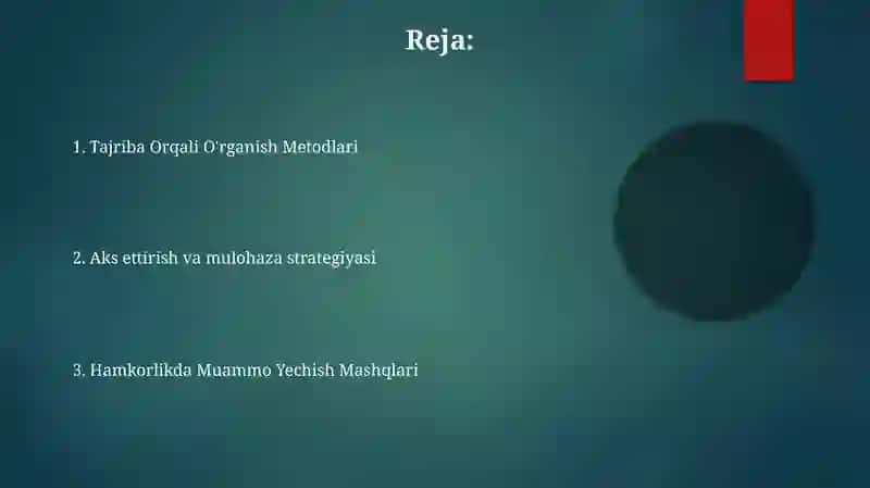 Jamoa rivojlanishida tarbiya usullari 2