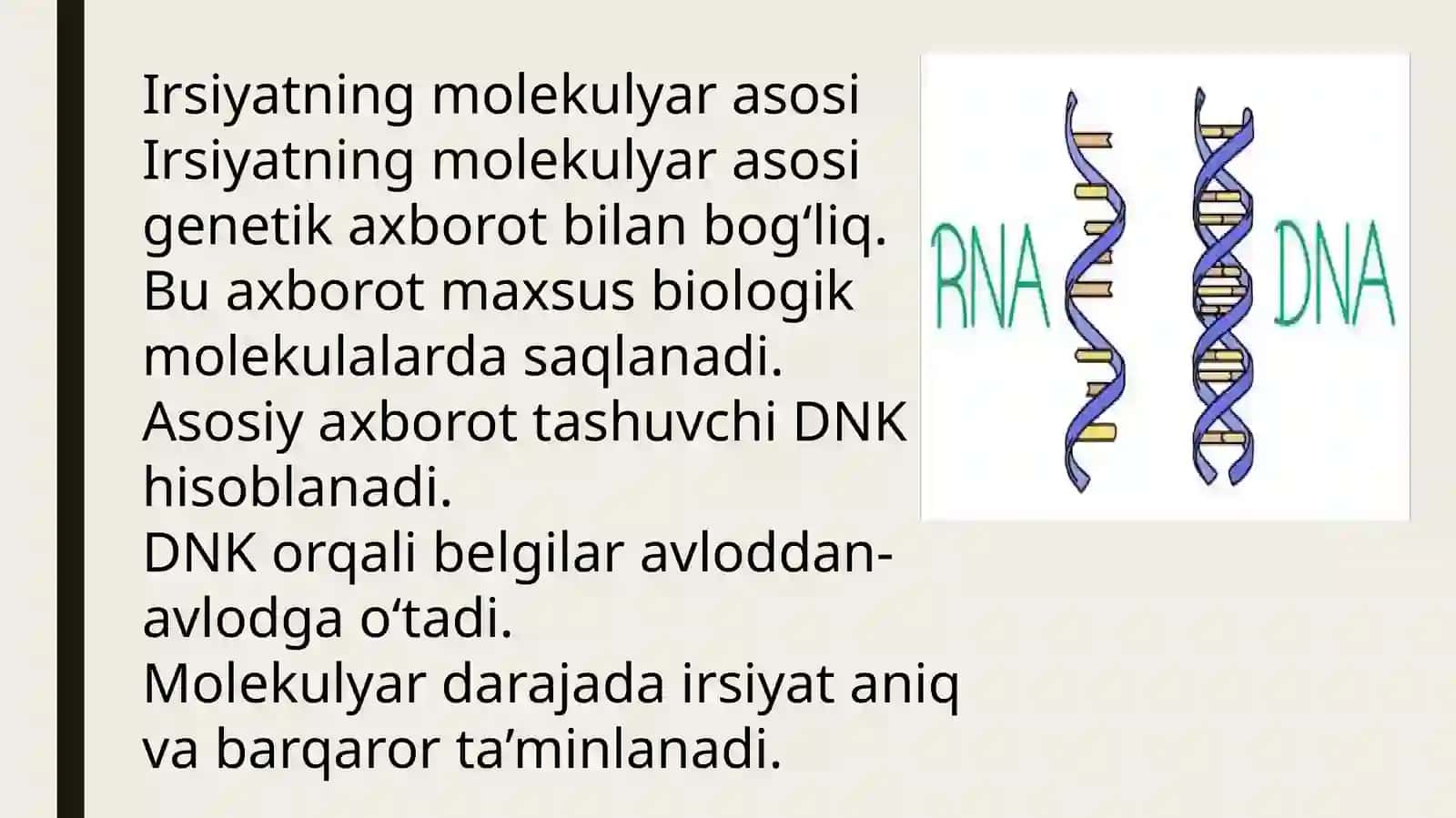 Irsiyatning molekulyar asosi 2