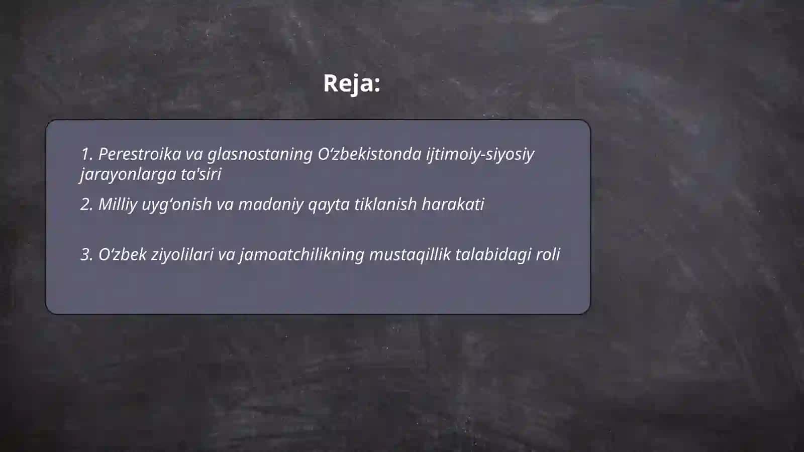 Mustaqillikka erishish arafasida Oʻzbekistondagi ijtimoiy siyosiy jarayonlar 2