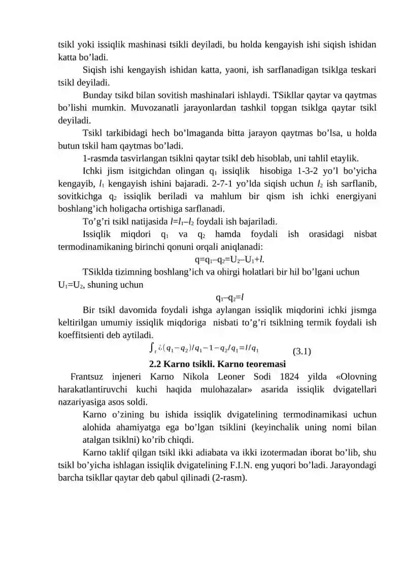 TERMODINAMIKANING IKKINCHI QONUNI 2