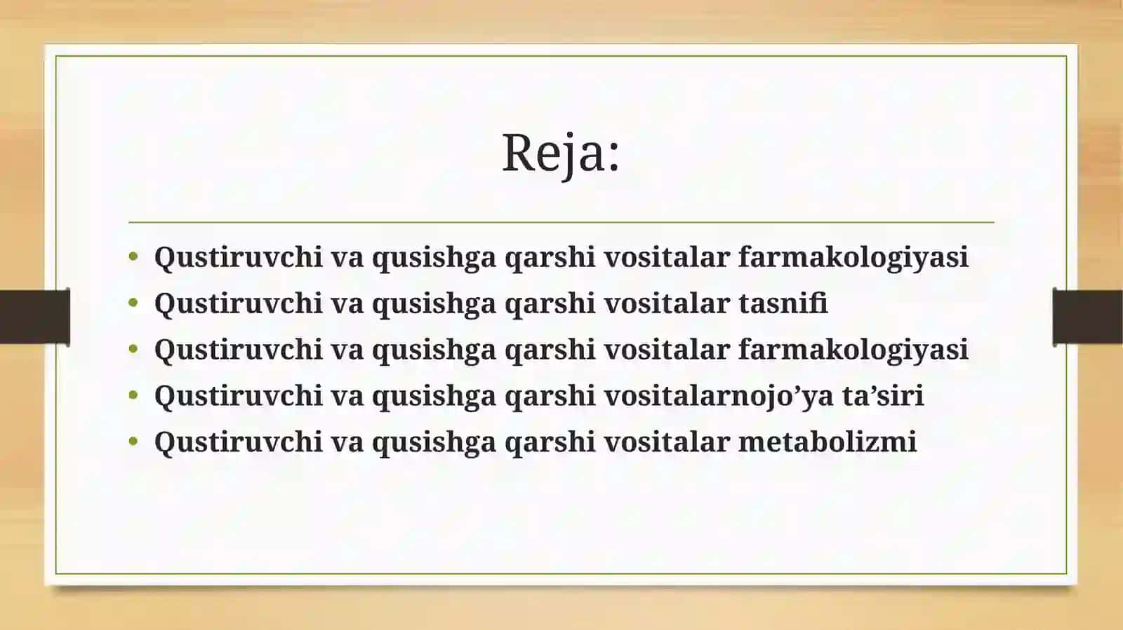 Qustiruvchi va qusishga qarshi vositalar 2