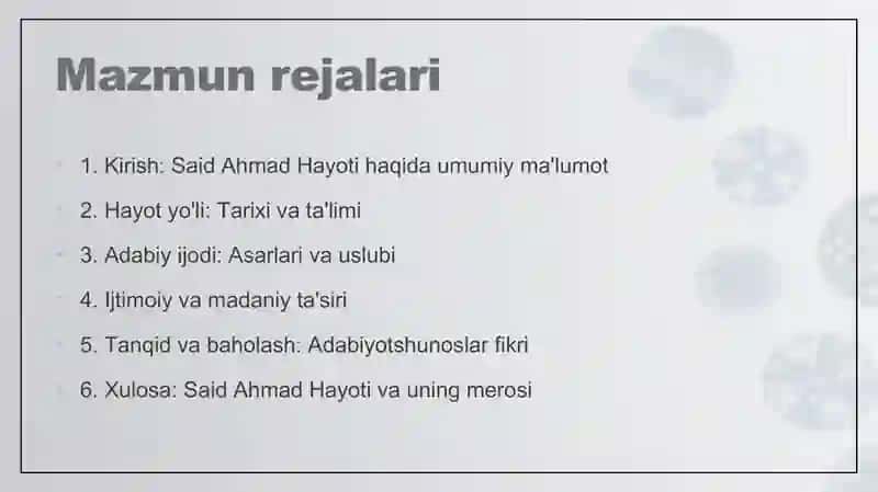 Said Ahmad Hayoti va uning merosi 2