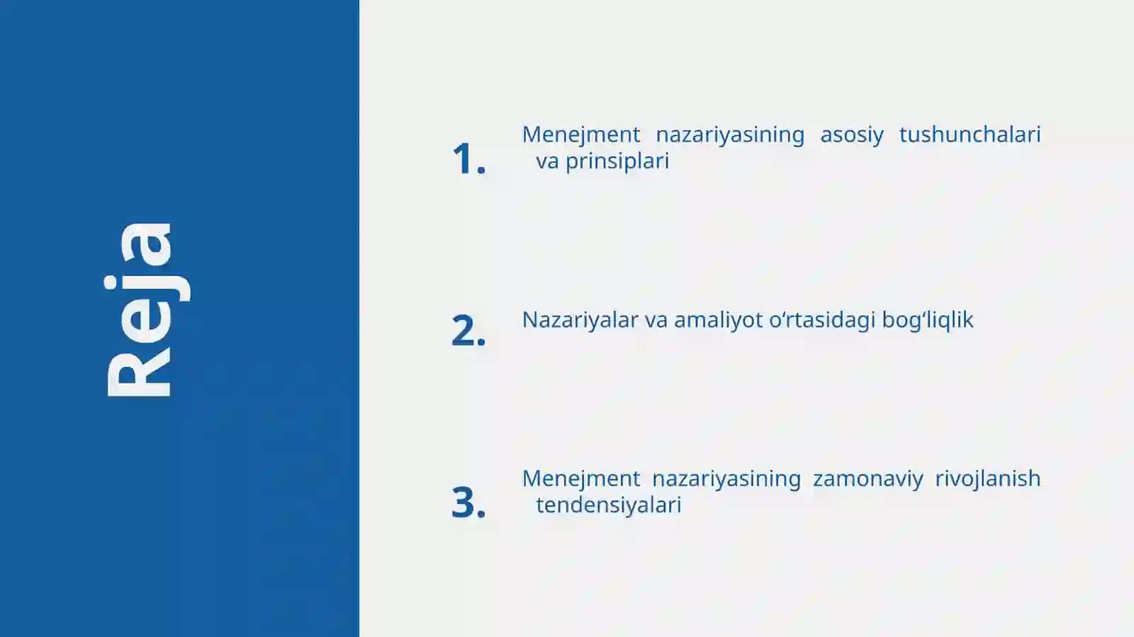 Menejment nazariyasi asoslari 2