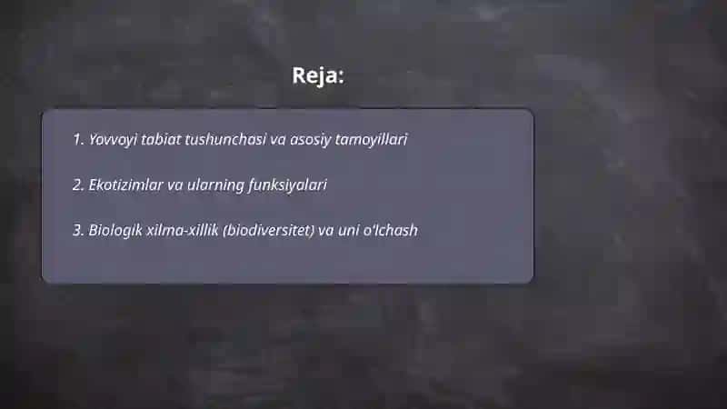 Yovvoyi tabiatni oʻrganish 2