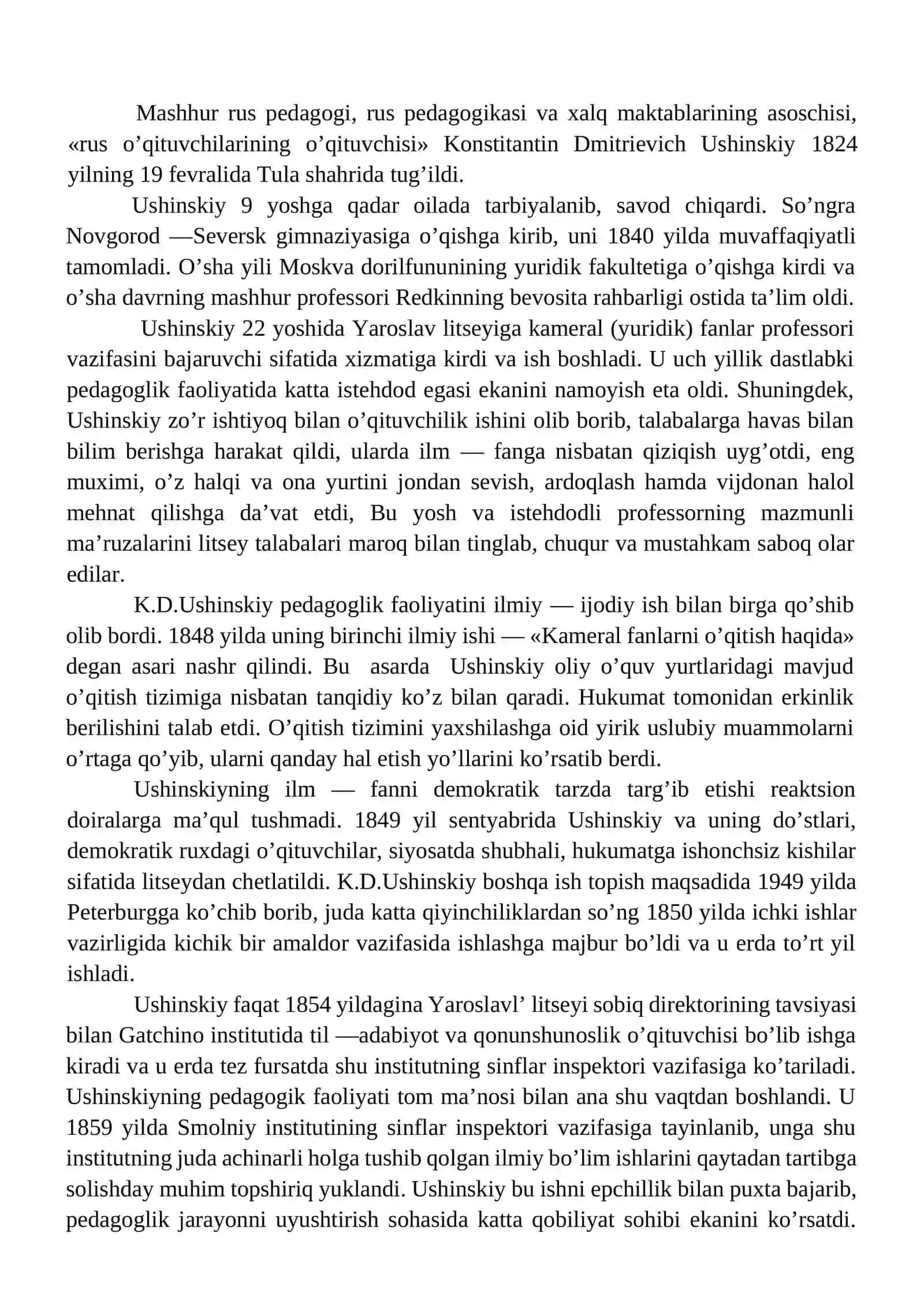 K. D. Ushinskiy va Y. A Komenskiylarning pedagogik tizimi 2